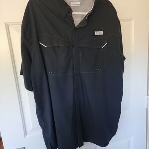 Columbia PFG Men's Fishing Black Button Down Shirt